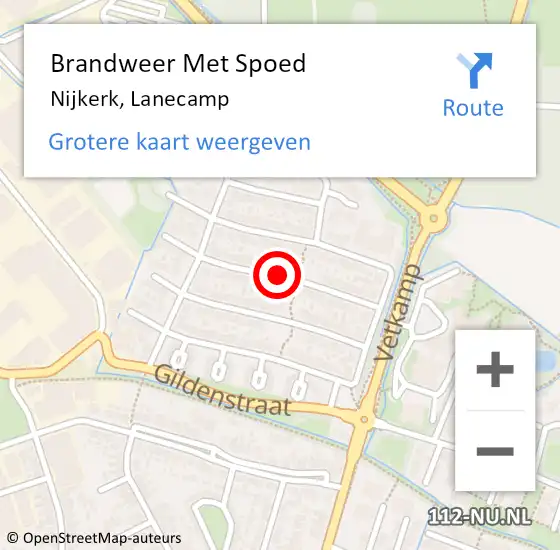 Locatie op kaart van de 112 melding: Brandweer Met Spoed Naar Nijkerk, Lanecamp op 14 april 2019 03:39