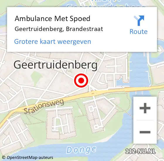 Locatie op kaart van de 112 melding: Ambulance Met Spoed Naar Geertruidenberg, Brandestraat op 14 april 2019 07:46