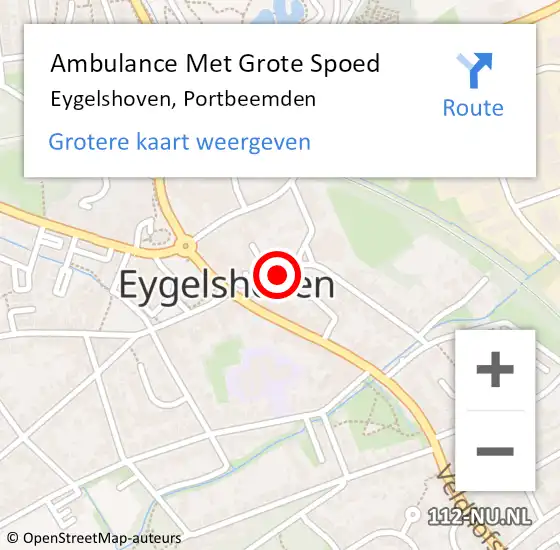 Locatie op kaart van de 112 melding: Ambulance Met Grote Spoed Naar Eygelshoven, Portbeemden op 14 april 2019 09:22