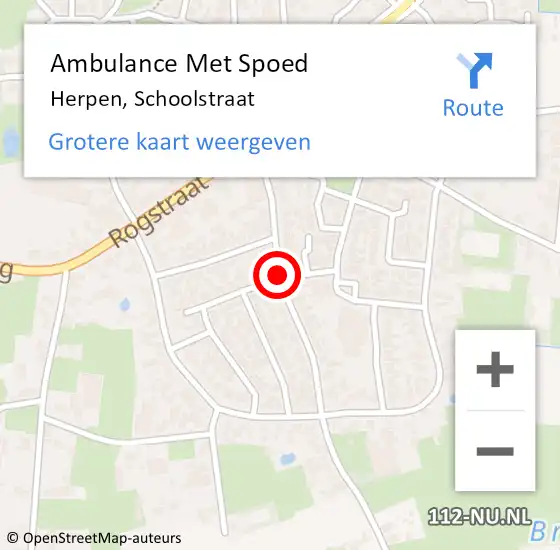 Locatie op kaart van de 112 melding: Ambulance Met Spoed Naar Herpen, Schoolstraat op 14 april 2019 12:13