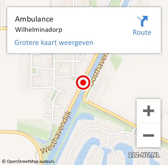 Locatie op kaart van de 112 melding: Ambulance Wilhelminadorp op 14 april 2019 12:35