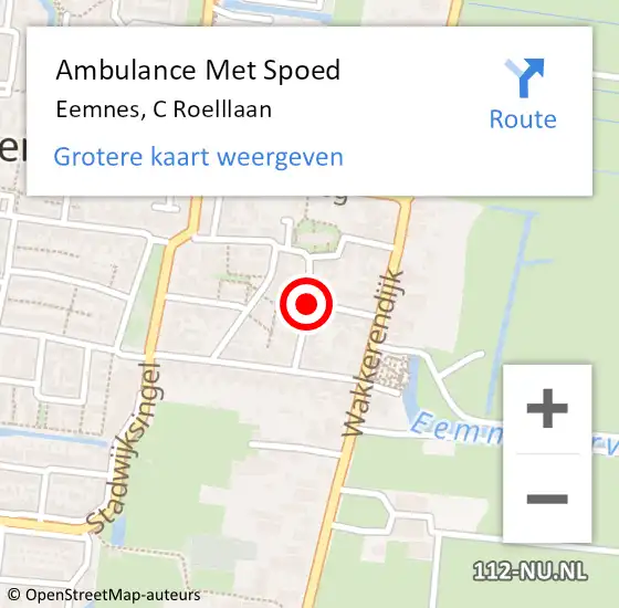 Locatie op kaart van de 112 melding: Ambulance Met Spoed Naar Eemnes, C Roelllaan op 29 maart 2014 10:33