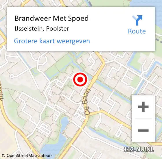 Locatie op kaart van de 112 melding: Brandweer Met Spoed Naar IJsselstein, Poolster op 14 april 2019 14:20