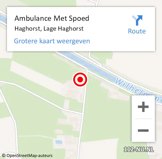 Locatie op kaart van de 112 melding: Ambulance Met Spoed Naar Haghorst, Lage Haghorst op 29 maart 2014 10:39