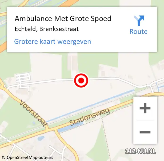 Locatie op kaart van de 112 melding: Ambulance Met Grote Spoed Naar Echteld, Brenksestraat op 14 april 2019 17:15