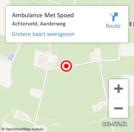 Locatie op kaart van de 112 melding: Ambulance Met Spoed Naar Achterveld, Aarderweg op 14 april 2019 17:40