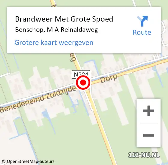 Locatie op kaart van de 112 melding: Brandweer Met Grote Spoed Naar Benschop, M A Reinaldaweg op 14 april 2019 21:08