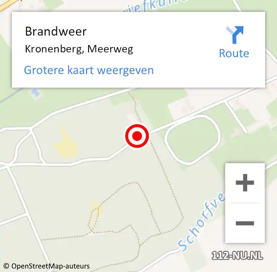 Locatie op kaart van de 112 melding: Brandweer Kronenberg, Meerweg op 14 april 2019 23:15