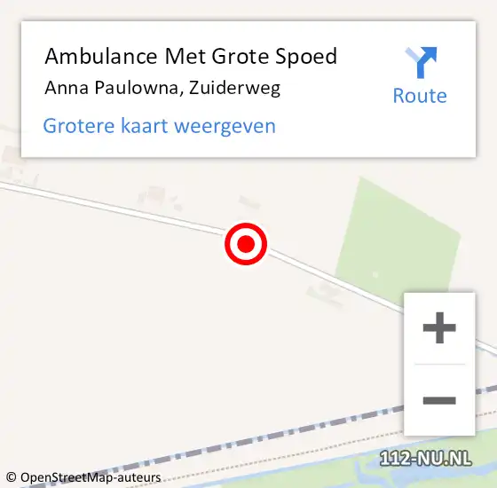 Locatie op kaart van de 112 melding: Ambulance Met Grote Spoed Naar Anna Paulowna, Zuiderweg op 15 april 2019 07:11