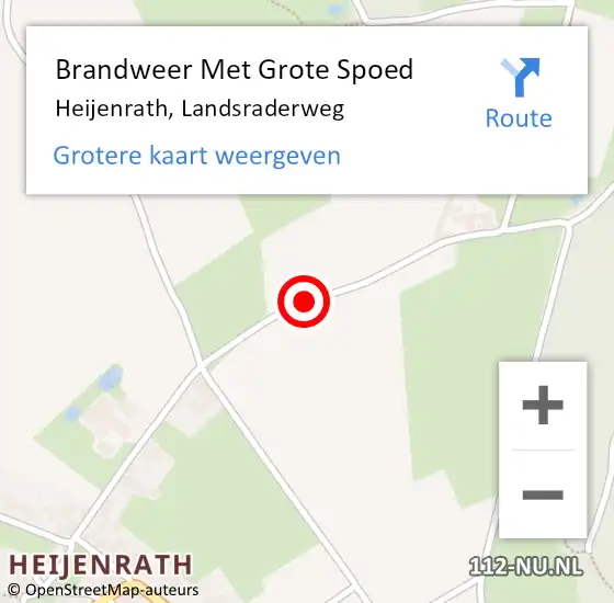 Locatie op kaart van de 112 melding: Brandweer Met Grote Spoed Naar Heijenrath, Landsraderweg op 15 april 2019 07:26