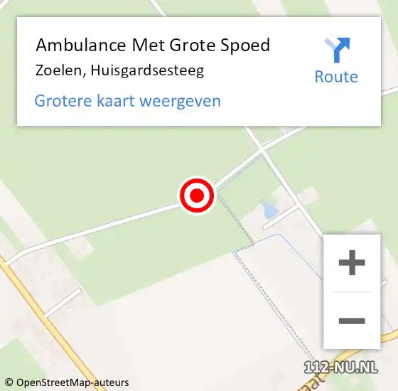 Locatie op kaart van de 112 melding: Ambulance Met Grote Spoed Naar Zoelen, Huisgardsesteeg op 15 april 2019 07:39