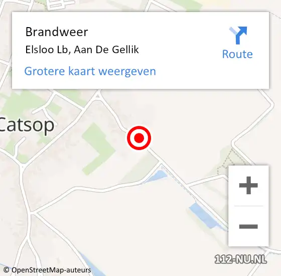 Locatie op kaart van de 112 melding: Brandweer Elsloo Lb, Aan De Gellik op 29 maart 2014 11:29