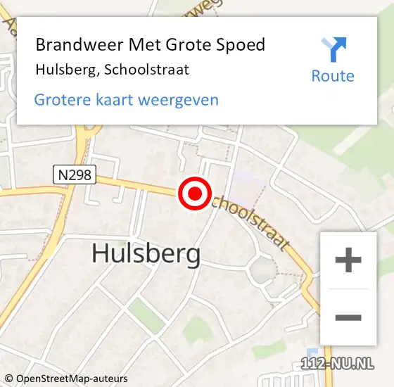 Locatie op kaart van de 112 melding: Brandweer Met Grote Spoed Naar Hulsberg, Schoolstraat op 15 april 2019 09:01