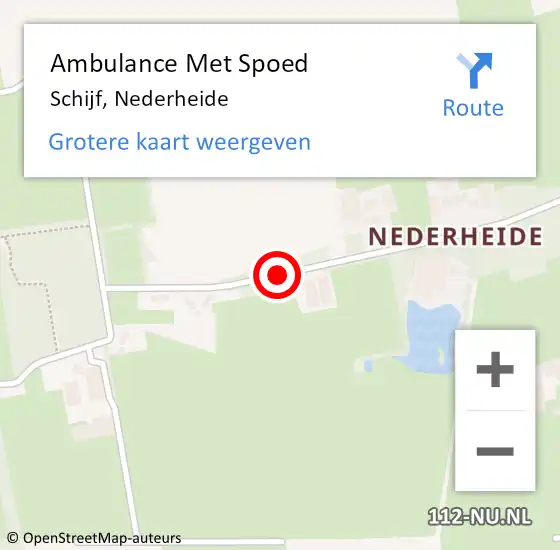 Locatie op kaart van de 112 melding: Ambulance Met Spoed Naar Schijf, Nederheide op 15 april 2019 10:43