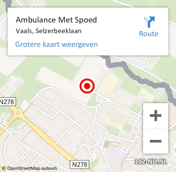 Locatie op kaart van de 112 melding: Ambulance Met Spoed Naar Vaals, Selzerbeeklaan op 29 maart 2014 11:49