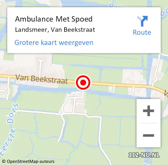 Locatie op kaart van de 112 melding: Ambulance Met Spoed Naar Landsmeer, Van Beekstraat op 15 april 2019 12:51