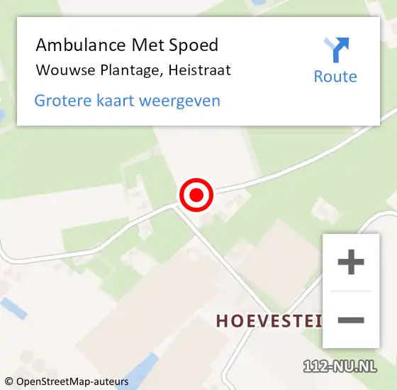 Locatie op kaart van de 112 melding: Ambulance Met Spoed Naar Wouwse Plantage, Heistraat op 15 april 2019 13:03