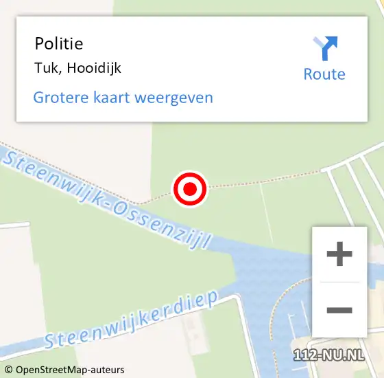Locatie op kaart van de 112 melding: Politie Tuk, Hooidijk op 15 april 2019 14:46
