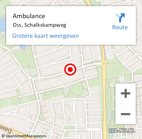 Locatie op kaart van de 112 melding: Ambulance Oss, Schalkskampweg op 15 april 2019 15:04