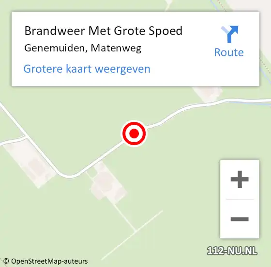 Locatie op kaart van de 112 melding: Brandweer Met Grote Spoed Naar Genemuiden, Matenweg op 15 april 2019 15:44