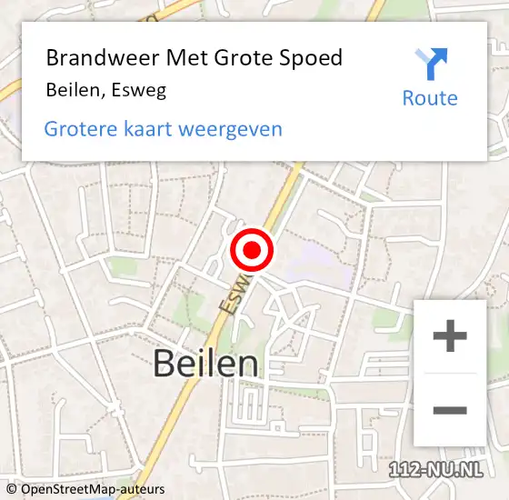 Locatie op kaart van de 112 melding: Brandweer Met Grote Spoed Naar Beilen, Esweg op 15 april 2019 17:28