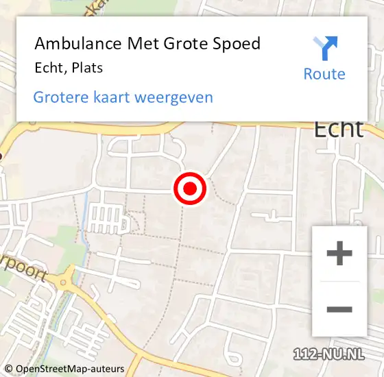 Locatie op kaart van de 112 melding: Ambulance Met Grote Spoed Naar Echt, Plats op 29 maart 2014 12:45