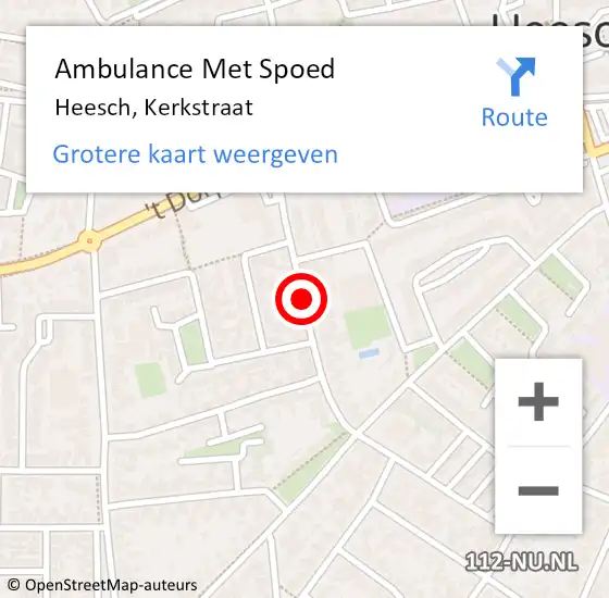 Locatie op kaart van de 112 melding: Ambulance Met Spoed Naar Heesch, Kerkstraat op 15 april 2019 19:24