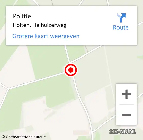 Locatie op kaart van de 112 melding: Politie Holten, Helhuizerweg op 15 april 2019 19:58