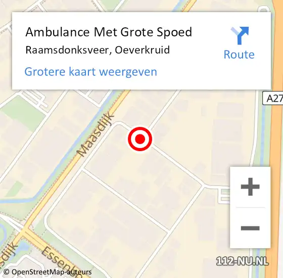 Locatie op kaart van de 112 melding: Ambulance Met Grote Spoed Naar Raamsdonksveer, Oeverkruid op 15 april 2019 21:08