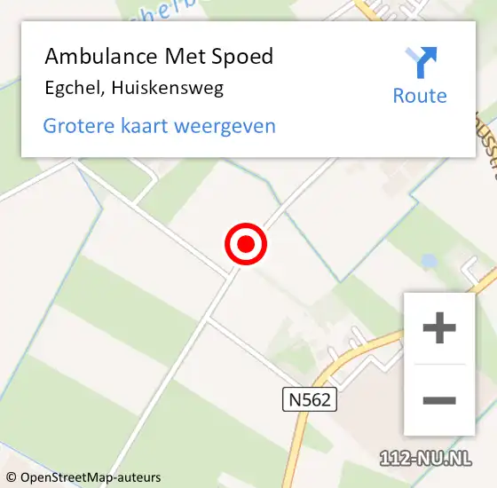 Locatie op kaart van de 112 melding: Ambulance Met Spoed Naar Egchel, Huiskensweg op 29 maart 2014 13:14