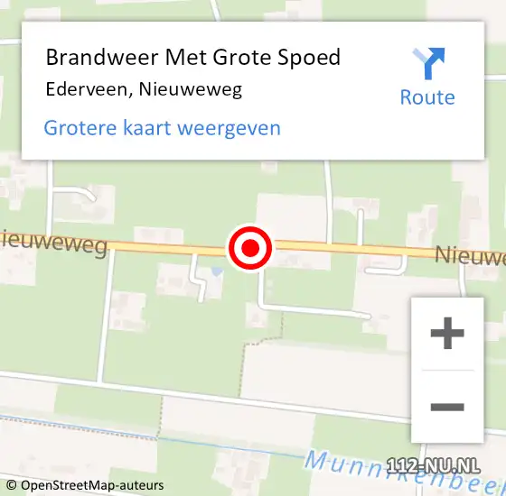 Locatie op kaart van de 112 melding: Brandweer Met Grote Spoed Naar Ederveen, Nieuweweg op 15 april 2019 23:23