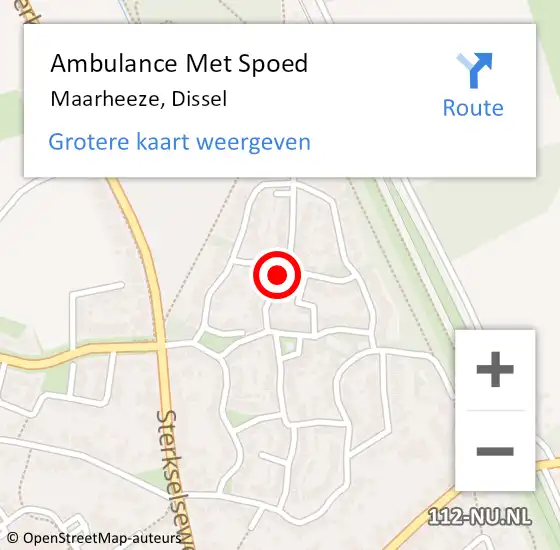 Locatie op kaart van de 112 melding: Ambulance Met Spoed Naar Maarheeze, Dissel op 16 april 2019 01:23