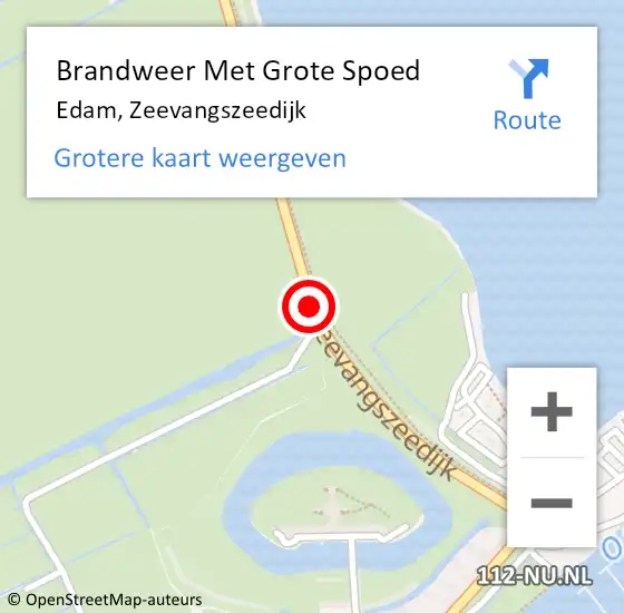 Locatie op kaart van de 112 melding: Brandweer Met Grote Spoed Naar Edam, Zeevangszeedijk op 16 april 2019 02:37