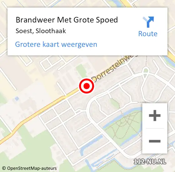 Locatie op kaart van de 112 melding: Brandweer Met Grote Spoed Naar Soest, Sloothaak op 16 april 2019 04:25
