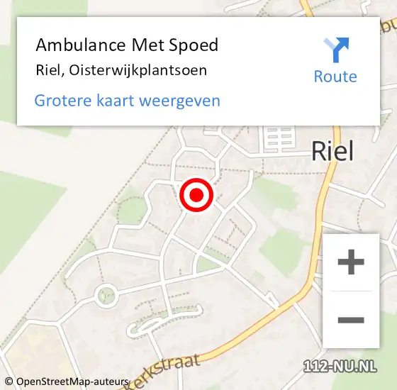 Locatie op kaart van de 112 melding: Ambulance Met Spoed Naar Riel, Oisterwijkplantsoen op 16 april 2019 04:25