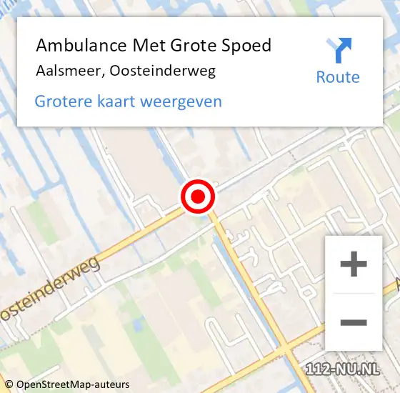 Locatie op kaart van de 112 melding: Ambulance Met Grote Spoed Naar Aalsmeer, Oosteinderweg op 16 april 2019 07:06