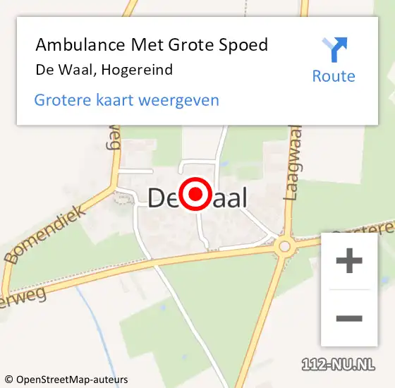 Locatie op kaart van de 112 melding: Ambulance Met Grote Spoed Naar De Waal, Hogereind op 16 april 2019 07:35