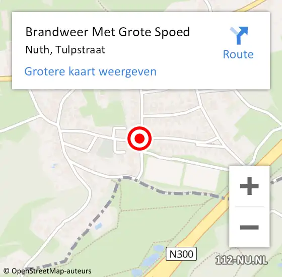 Locatie op kaart van de 112 melding: Brandweer Met Grote Spoed Naar Nuth, Tulpstraat op 16 april 2019 08:40