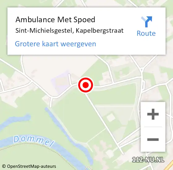 Locatie op kaart van de 112 melding: Ambulance Met Spoed Naar Sint-Michielsgestel, Kapelbergstraat op 16 april 2019 09:48