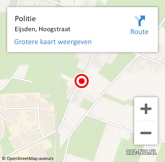 Locatie op kaart van de 112 melding: Politie Eijsden, Hoogstraat op 16 april 2019 10:08