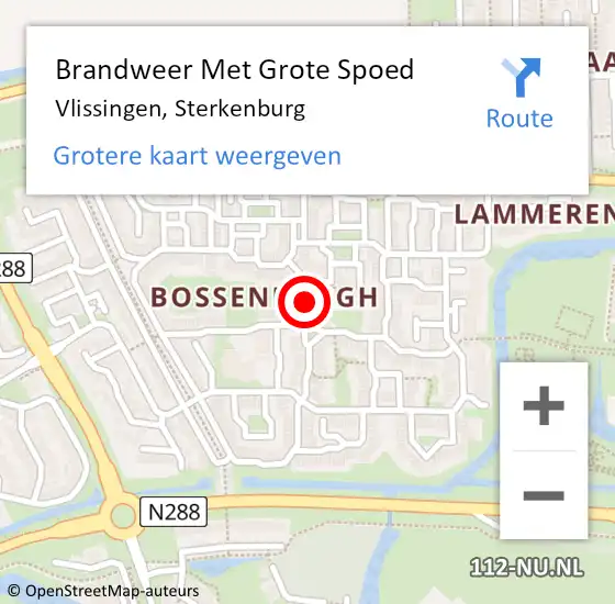 Locatie op kaart van de 112 melding: Brandweer Met Grote Spoed Naar Vlissingen, Sterkenburg op 16 april 2019 14:32