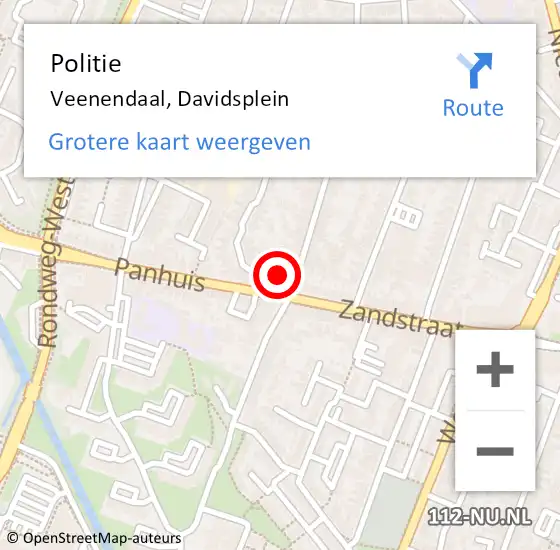 Locatie op kaart van de 112 melding: Politie Veenendaal, Davidsplein op 29 maart 2014 14:18