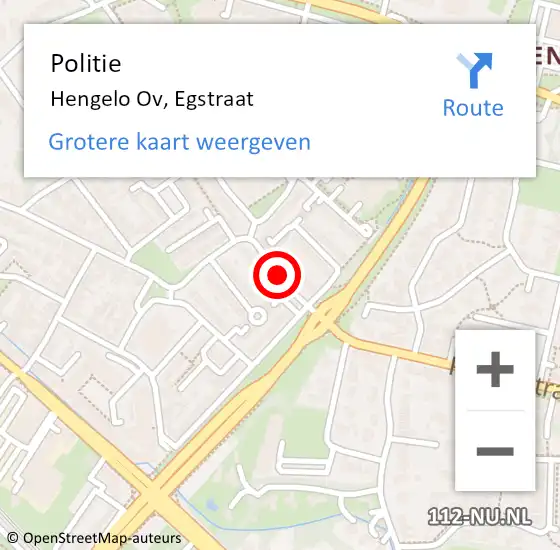 Locatie op kaart van de 112 melding: Politie Hengelo Ov, Egstraat op 16 april 2019 15:35