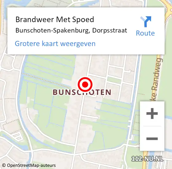 Locatie op kaart van de 112 melding: Brandweer Met Spoed Naar Bunschoten-Spakenburg, Dorpsstraat op 16 april 2019 17:46