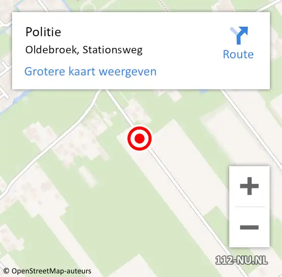 Locatie op kaart van de 112 melding: Politie Oldebroek, Stationsweg op 16 april 2019 18:54