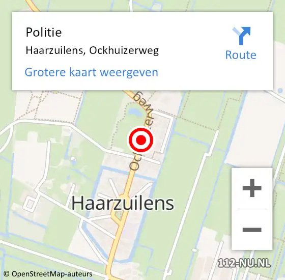 Locatie op kaart van de 112 melding: Politie Haarzuilens, Ockhuizerweg op 16 april 2019 20:51