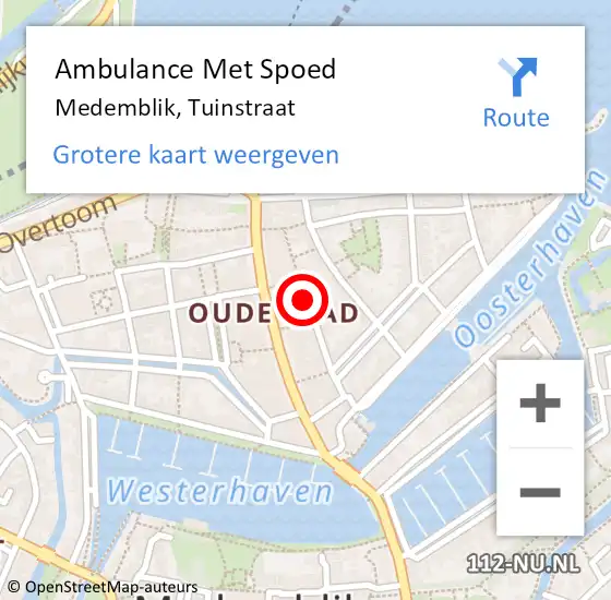 Locatie op kaart van de 112 melding: Ambulance Met Spoed Naar Medemblik, Tuinstraat op 17 april 2019 02:33