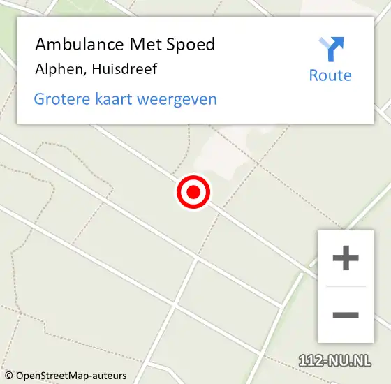 Locatie op kaart van de 112 melding: Ambulance Met Spoed Naar Alphen, Huisdreef op 17 april 2019 08:24