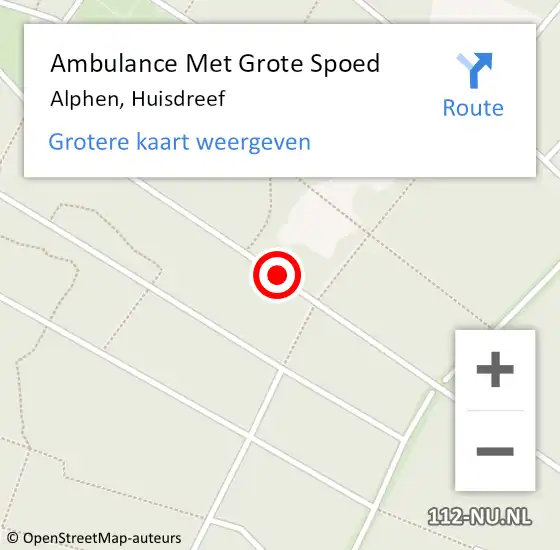 Locatie op kaart van de 112 melding: Ambulance Met Grote Spoed Naar Alphen, Huisdreef op 17 april 2019 08:24