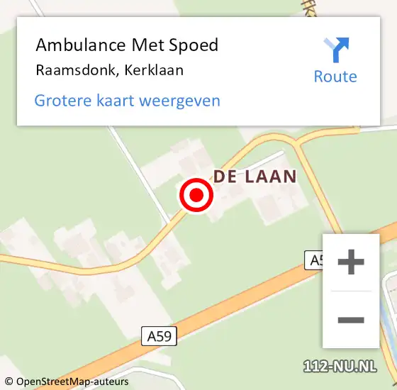 Locatie op kaart van de 112 melding: Ambulance Met Spoed Naar Raamsdonk, Kerklaan op 17 april 2019 08:28